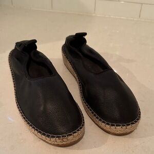 Cole Haan black leather espadrille